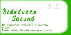 nikoletta spisak business card